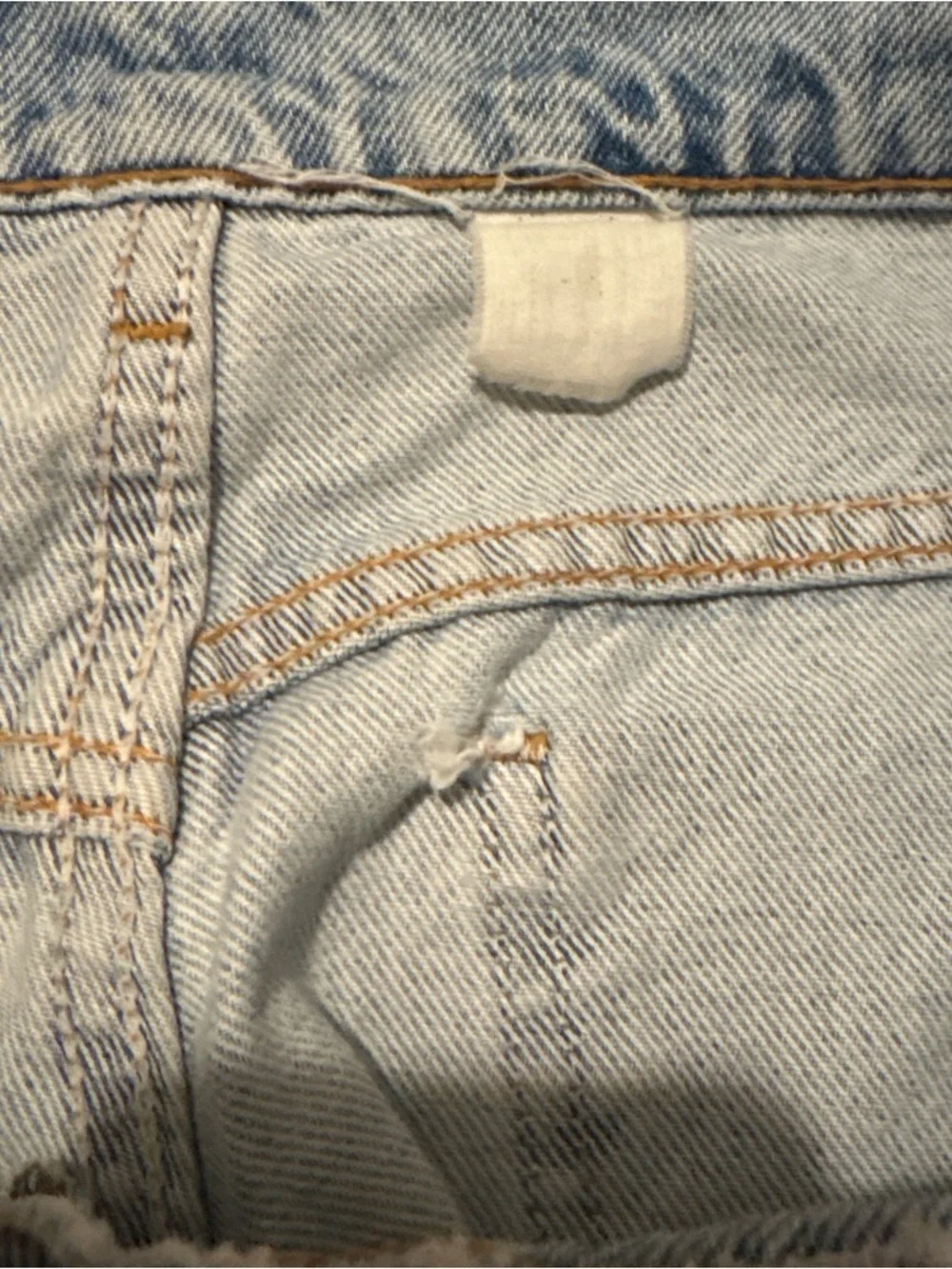 Vtg Levi’s Orange Tab Jorts Made USA Blank Brown Leather Patch 36” Factory 515